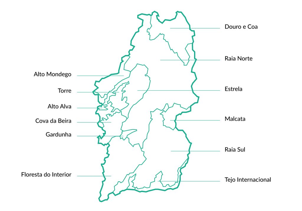 Espécies florestais a plantar no Centro Interior - em cada sub-região